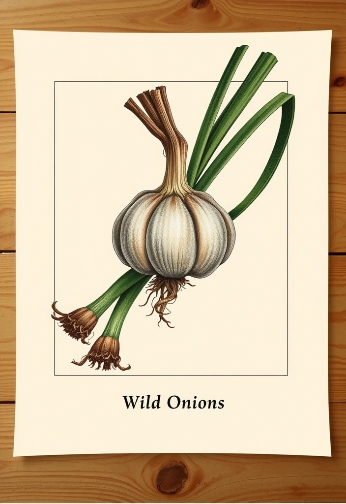 Botanička ilustracija beli luk